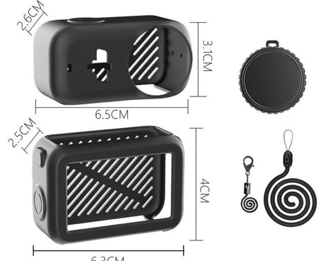 Transmission Module & Lens & Body 3 in 1 Silicone Shockproof Protective Cover with Lanyard, For DJI Osmo Nano
