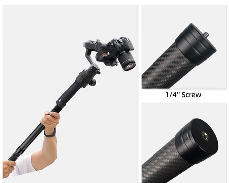 KE-36 For DJI RS3 / RS4 Gimbal Stabilizer 1 / 4 inch Screw Mount 35cm Carbon Fiber Extension Rod
