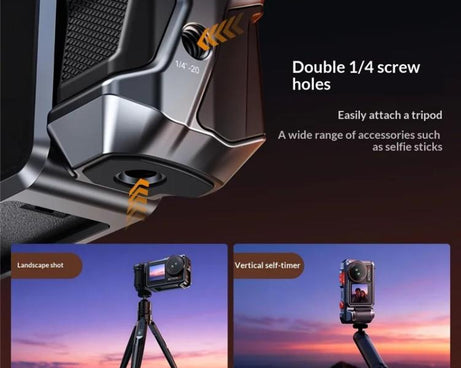 For DJI Osmo Action 3 / 4 / 5 Pro Cage Frame Action Camera Aluminum Alloy Protective Case