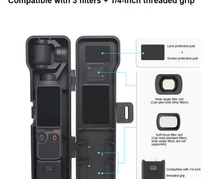 Anti-fall Anti Scratch Shockproof Flip Cover, For DJI Osmo Pocket 4 / 3 Long, For DJI Osmo Pocket 4 / 3 Short
