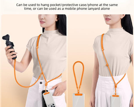 Adjustable Long And Short Anti-Loss 3-in-1 Crossbody Camera Strap, For DJI Osmo Pocket 4 / 3