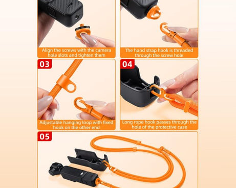 Adjustable Long And Short Anti-Loss 3-in-1 Crossbody Camera Strap, For DJI Osmo Pocket 4 / 3