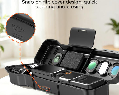 Desiontal Hard Shell Storage Box with Filter Slot & SD Card Slot, For DJI Osmo Pocket 4 / 3
