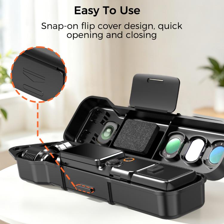 Desiontal Hard Shell Storage Box with Filter Slot & SD Card Slot, For DJI Osmo Pocket 4 / 3