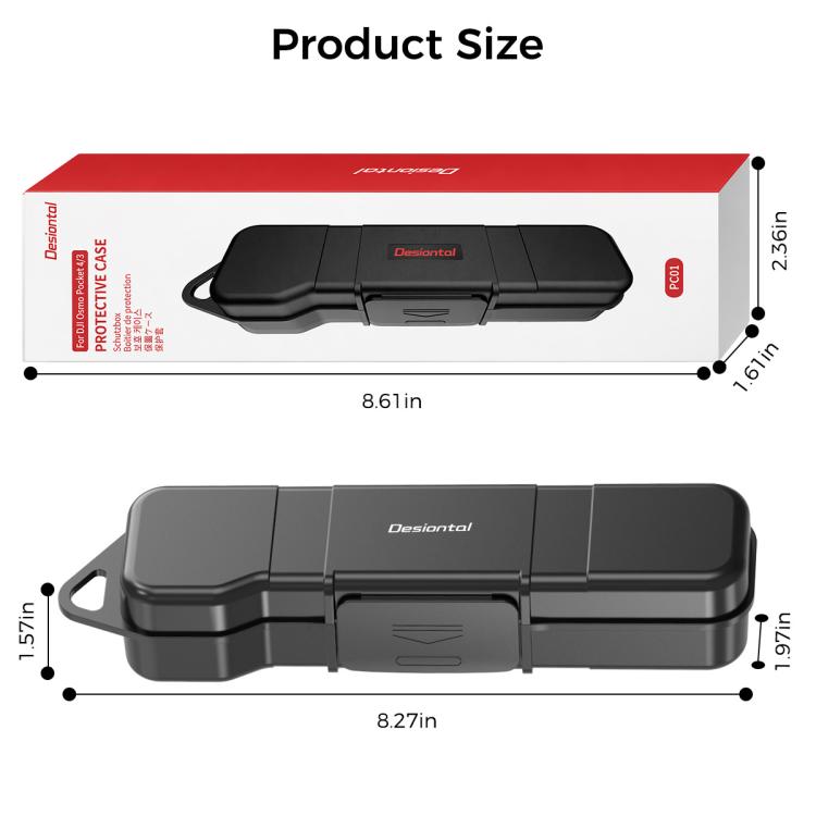 Desiontal Hard Shell Storage Box with Filter Slot & SD Card Slot, For DJI Osmo Pocket 4 / 3