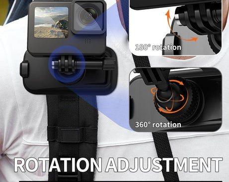 Magnetic 360 Adjustable Quick-Release Backpack Clip for DJI, Insta360, GoPro and Other Action Cameras, For Action Cameras
