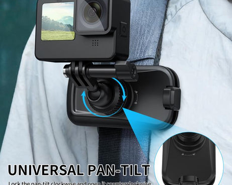 Magnetic 360 Adjustable Quick-Release Backpack Clip for DJI, Insta360, GoPro and Other Action Cameras, For Action Cameras