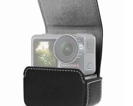 Waterproof Mini Leather Case Storage Carrying Box for DJI OSMO Action / GoPro / SJCAM / Xiaomi Mi Jia, Black, Coffee