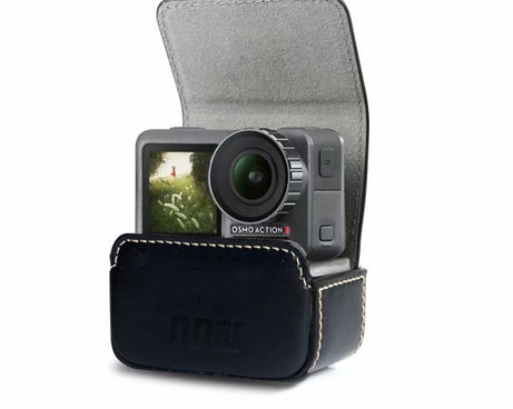 Waterproof Mini Leather Case Storage Carrying Box for DJI OSMO Action / GoPro / SJCAM / Xiaomi Mi Jia, Black, Coffee