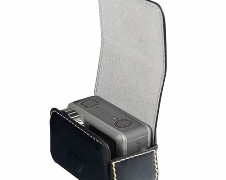 Waterproof Mini Leather Case Storage Carrying Box for DJI OSMO Action / GoPro / SJCAM / Xiaomi Mi Jia, Black, Coffee