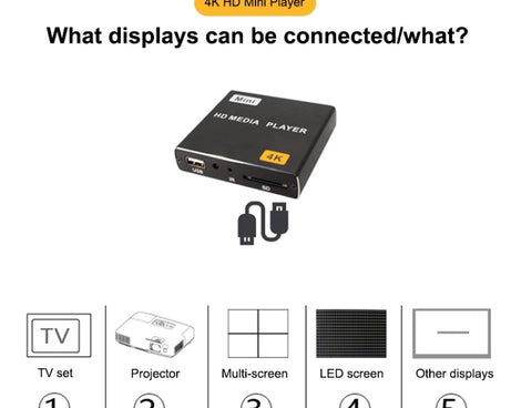 JEDX 4K HD Player Single AD Machine Power on Automatic Loop Play Video PPT Horizontal And Vertical Screen U Disk SD Play