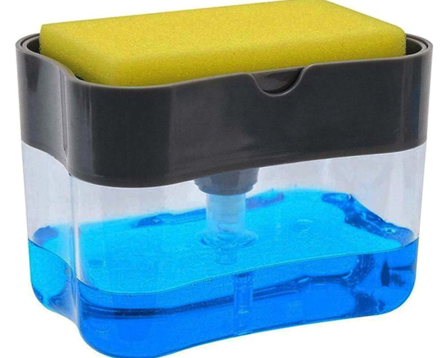 2-in-1 liquid soap dispenser with sponge holder