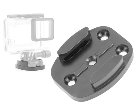 4 Holes Aluminum Quick Release Tripod Mount Base For Sports Camera, Black, Black Embedded Nut
