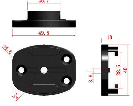 4 Holes Aluminum Quick Release Tripod Mount Base For Sports Camera, Black, Black Embedded Nut