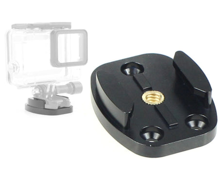 4 Holes Aluminum Quick Release Tripod Mount Base For Sports Camera, Black, Black Embedded Nut