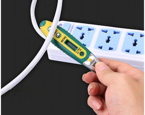 High Precision Electrical Tester Pen Screwdriver 220V AC DC Outlet Circuit Voltage Detector Test Pen with Night Vision, Digital Display Pen (Card), Digital Display Electric Pen (OPP ), Digital Display Pen (Card)+Battery