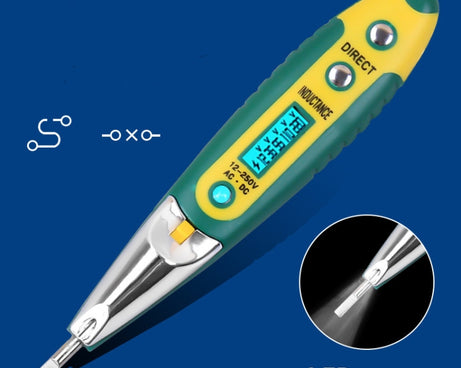 High Precision Electrical Tester Pen Screwdriver 220V AC DC Outlet Circuit Voltage Detector Test Pen with Night Vision, Digital Display Pen (Card), Digital Display Electric Pen (OPP ), Digital Display Pen (Card)+Battery