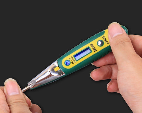 High Precision Electrical Tester Pen Screwdriver 220V AC DC Outlet Circuit Voltage Detector Test Pen with Night Vision, Digital Display Pen (Card), Digital Display Electric Pen (OPP ), Digital Display Pen (Card)+Battery
