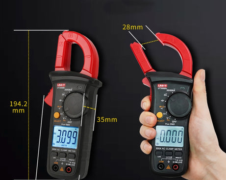 Digital Clamp Multimeter AC/DC Voltage Detector Frequency Resistance Tester, UT200A+ 400A, UT200B+ 600A