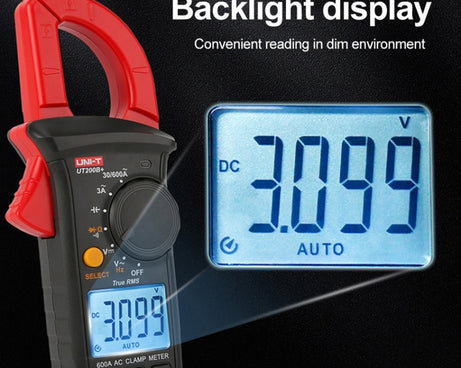 Digital Clamp Multimeter AC/DC Voltage Detector Frequency Resistance Tester, UT200A+ 400A, UT200B+ 600A