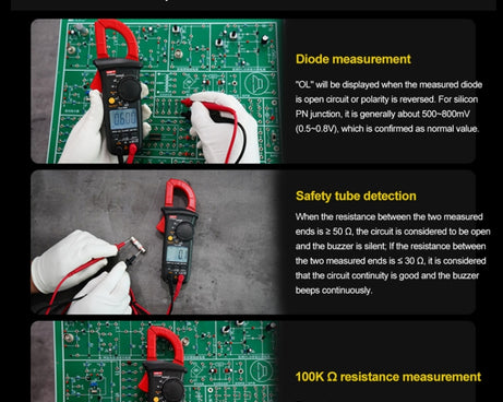 Digital Clamp Multimeter AC/DC Voltage Detector Frequency Resistance Tester, UT200A+ 400A, UT200B+ 600A