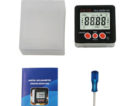 IP54 Precision Electronic Digital Display Inclinometer 4 x 90 Degree Protractor Angle Box