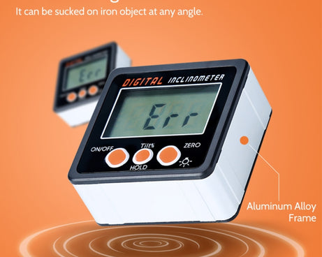 IP54 Precision Electronic Digital Display Inclinometer 4 x 90 Degree Protractor Angle Box
