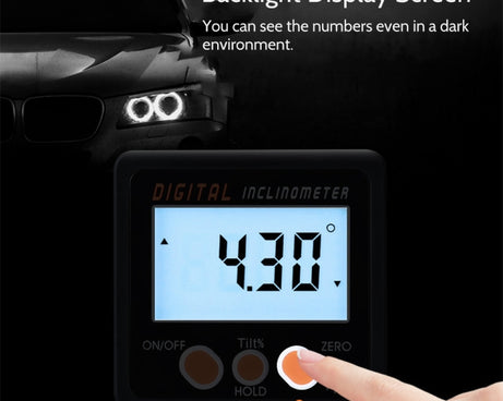 IP54 Precision Electronic Digital Display Inclinometer 4 x 90 Degree Protractor Angle Box