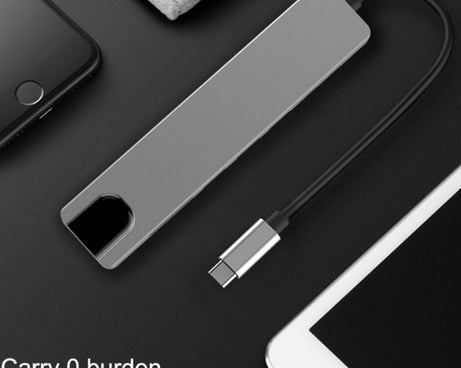 WC7367 8 in 1 87W Type-C to PD+USB3.0/USB2.0+SD+TF+HDMI+RJ45+Type-c Docking Station HUB, WC7367