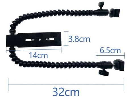 Flexible Dual Arm Hot Shoe Flash Bracket Mount Holder Bracket
