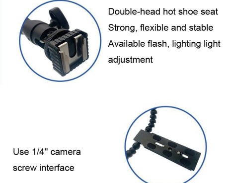 Flexible Dual Arm Hot Shoe Flash Bracket Mount Holder Bracket