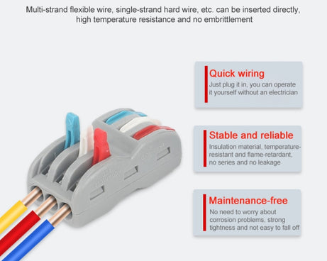 SPL-2 2 In 3 Out Colorful Quick Line Terminal Multi-Function Dismantling Wire Connection Terminal, SPL-2 2 In 3 Out, SPL-3 3 In 3 Out, SPL-42 2 In 4 Out, SPL-62 2 In 6 Out, SPL-63 3 In 6 Out, SPL-93 3 In 9 Out, LT-624 2 In 4 Out, LT-626 2 In 6 Out     ...