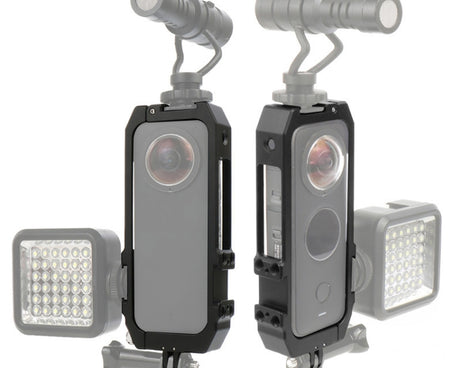 For Insta360 One X-2 Metal Camera Vertical Cage Protection Frame with Cold Shoe, For Insta360 One X-2