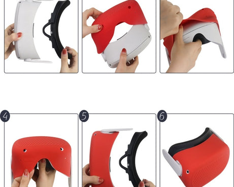 VR Glasses Silicone Waterproof Dust-Proof And Fall-Proof Protective Shell For Meta Quest, Black, White, Red, Luminous Green