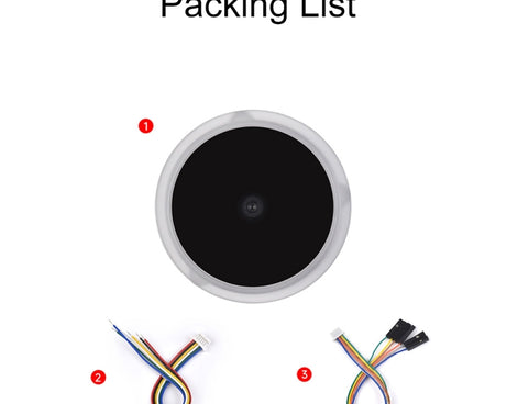 Waveshare 25515 Round 2D Codes Scanner Module Barcode/QR Code Reader, With LED Indicator, 25515