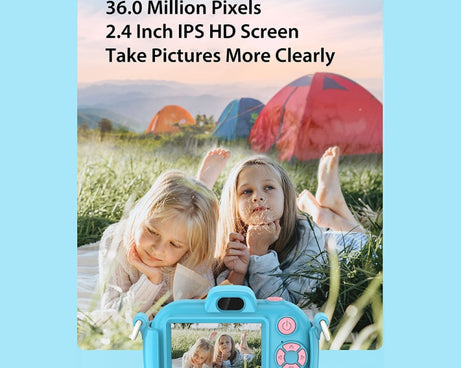 DC502 2.4-Inch 16X Zoom 2.7K Video Recording Children Digital Camera, Pink No Card, Blue No Card, Pink + 32G, Blue + 32G