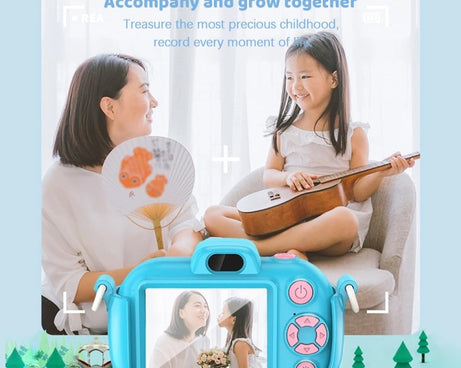 DC502 2.4-Inch 16X Zoom 2.7K Video Recording Children Digital Camera, Pink No Card, Blue No Card, Pink + 32G, Blue + 32G