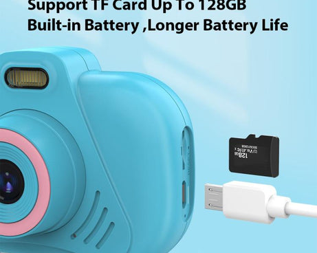 DC502 2.4-Inch 16X Zoom 2.7K Video Recording Children Digital Camera, Pink No Card, Blue No Card, Pink + 32G, Blue + 32G