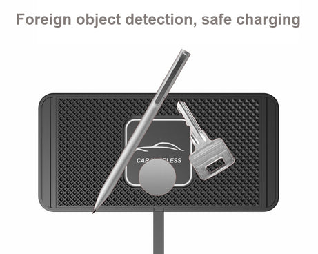 15W QI Car Wireless Charging Anti-Skid Pad, C1 30cm Cable