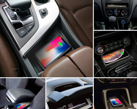 15W QI Car Wireless Charging Anti-Skid Pad, C1 30cm Cable