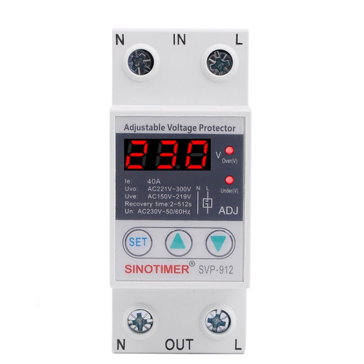 SINOTIMER SVP-912 Adjustable Self-resetting Intelligent Under-voltage Protector, Current:, 40A, 63A, 80A