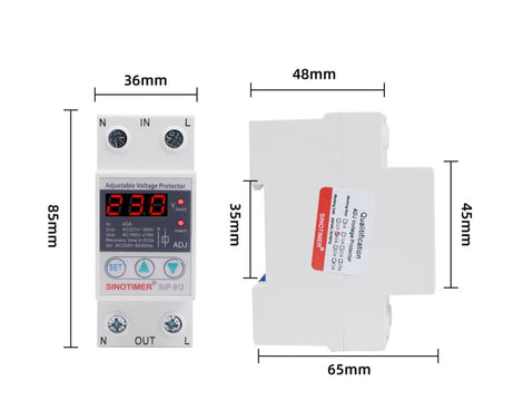 SINOTIMER SVP-912 Adjustable Self-resetting Intelligent Under-voltage Protector, Current:, 40A, 63A, 80A