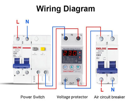 SINOTIMER SVP-912 Adjustable Self-resetting Intelligent Under-voltage Protector, Current:, 40A, 63A, 80A