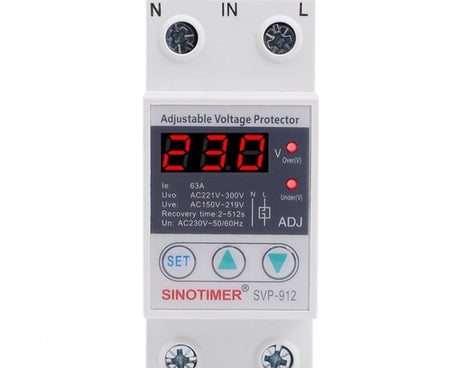 SINOTIMER SVP-912 Adjustable Self-resetting Intelligent Under-voltage Protector, Current:, 40A, 63A, 80A