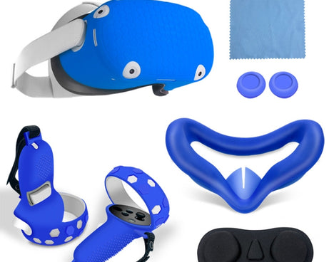 6 PCS/Set For Meta Quest Silicone All-Inclusive Console Controller Cover, White, Blue, Black, Red