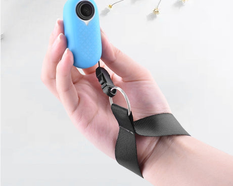 2 PCS Thumb Camera Silicone Case + Lanyard For Insta360 GO2, Black, White, Blue
