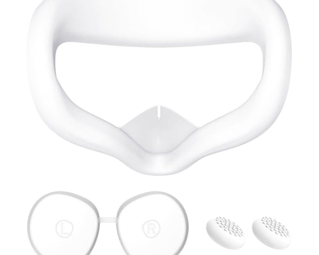 VR Silicone Eye Mask+Lens Protective Cover+Joystick Hat, For Meta Quest 2, Eye Mask+Lens Protective Cover+Joystick Hat (Red), Eye Mask+Lens Protective Cover+Joystick Hat (Pink), Eye Mask+Lens Protective Cover+Joystick Hat (Blue)