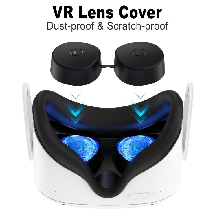 VR Silicone Eye Mask+Lens Protective Cover+Joystick Hat, For Meta Quest 2, Eye Mask+Lens Protective Cover+Joystick Hat (Red), Eye Mask+Lens Protective Cover+Joystick Hat (Pink), Eye Mask+Lens Protective Cover+Joystick Hat (Blue)