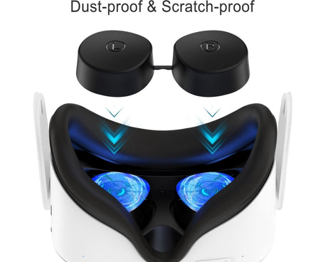 VR Silicone Eye Mask+Lens Protective Cover+Joystick Hat, For Meta Quest 2, Eye Mask+Lens Protective Cover+Joystick Hat (Red), Eye Mask+Lens Protective Cover+Joystick Hat (Pink), Eye Mask+Lens Protective Cover+Joystick Hat (Blue)