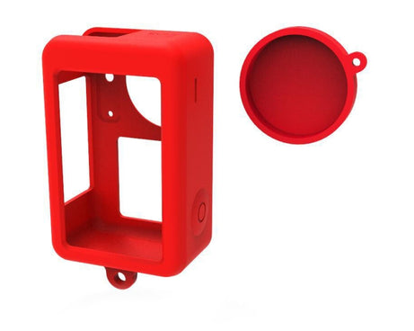 For DJI Osmo Action 3 Silicone Protective Case Lens Cap, Silicone (Black), Silicone (Red), Silicone (Blue)